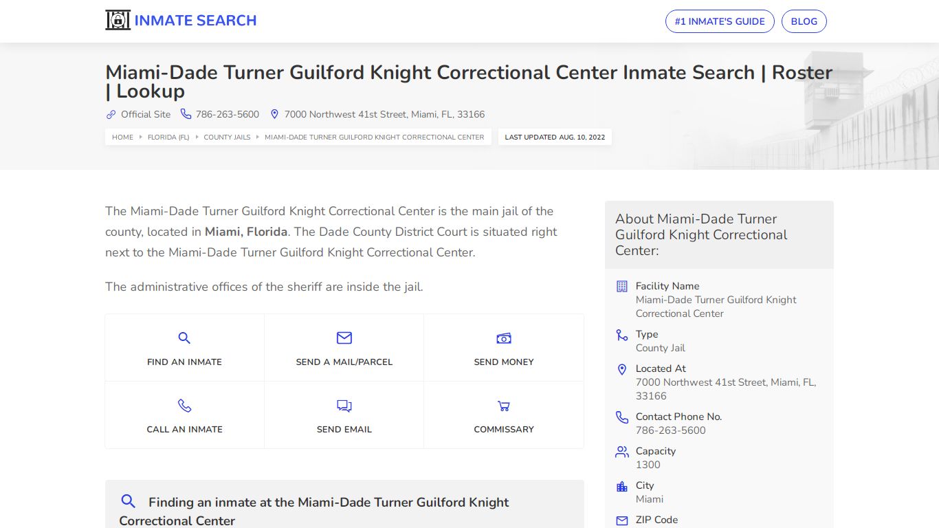 Miami-Dade Turner Guilford Knight Correctional Center ...